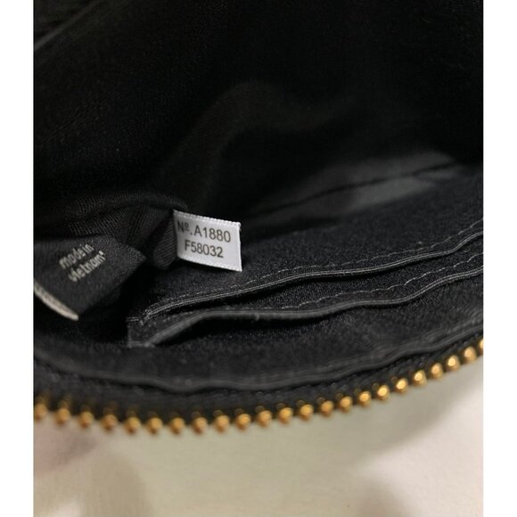 Coach Corner Zip Wristlet Crossgrain Leather Black Gold NWOT - Picture 8 of 8